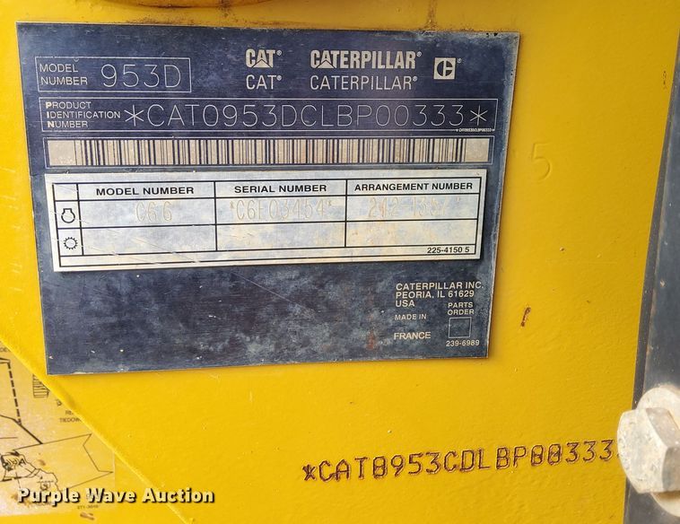 image for item DR3354 2007 Caterpillar 953D  track loader
