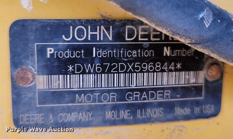 image for item DR3364 2005 John Deere 672D  motor grader