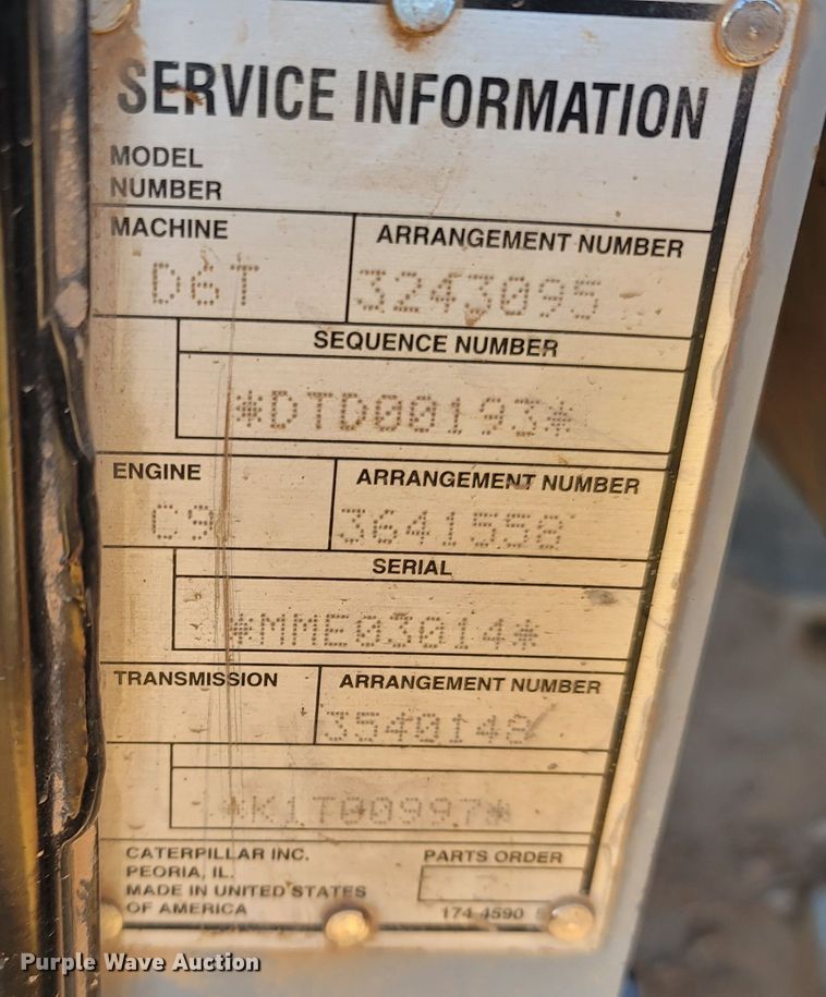 image for item DR3365 2011 Caterpillar D6T XL  dozer