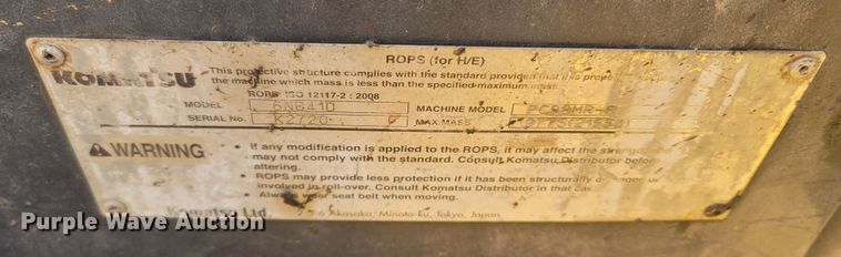 image for item DR3368 2013 Komatsu PC88MR-8  mini excavator