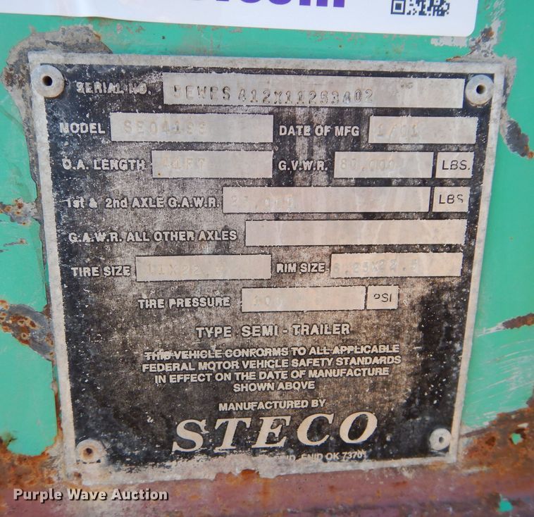 image for item DS6291 2001 Steco SEO4196  ejection trailer