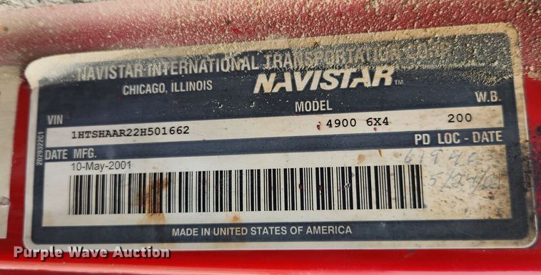 image for item JB9756 2002 International 4900  dump truck