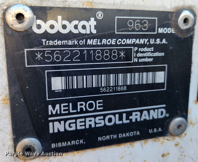 image for item JB9761 1999 Bobcat 963  skid steer loader