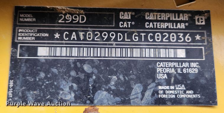 image for item JB9787 2015 Caterpillar 299D  tracked skid steer loader