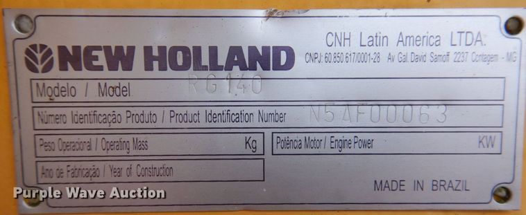 image for item JL9783 2005 New Holland RG140B  motor grader