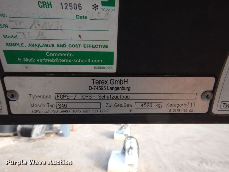 image for item JL9791 2010 Terex TC16  mini excavator