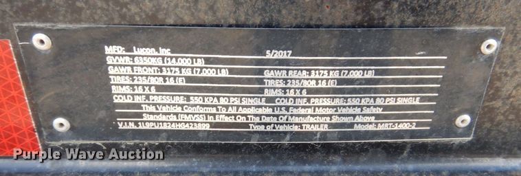 image for item JL9802 2017 Custom MRT-1400-2  reel trailer