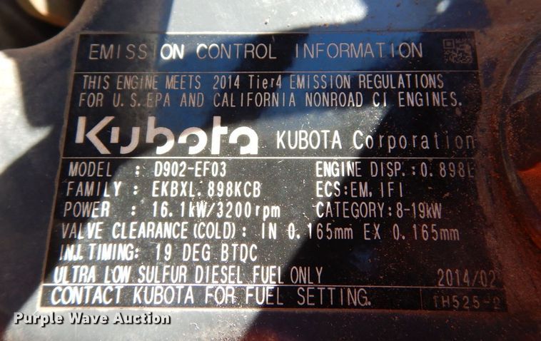 image for item JL9822 2014 Kubota BX25DLB  MFWD tractor