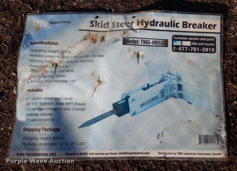 image for item JL9837 TMG HB53S  skid steer breaker