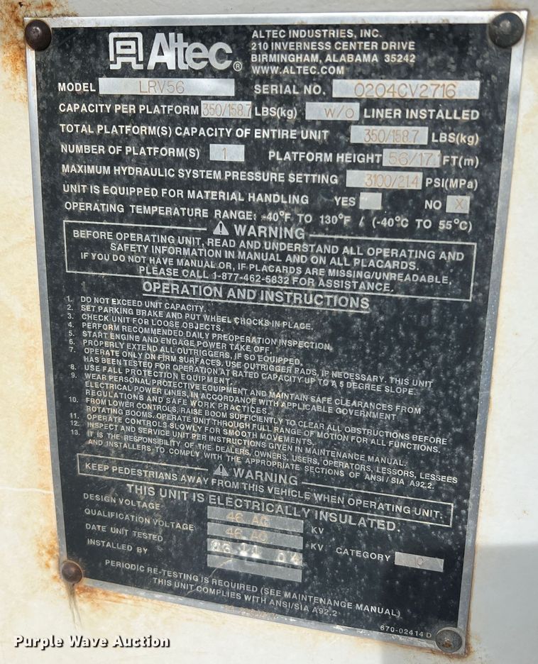 image for item JU9850 2005 International 4300  forestry bucket truck