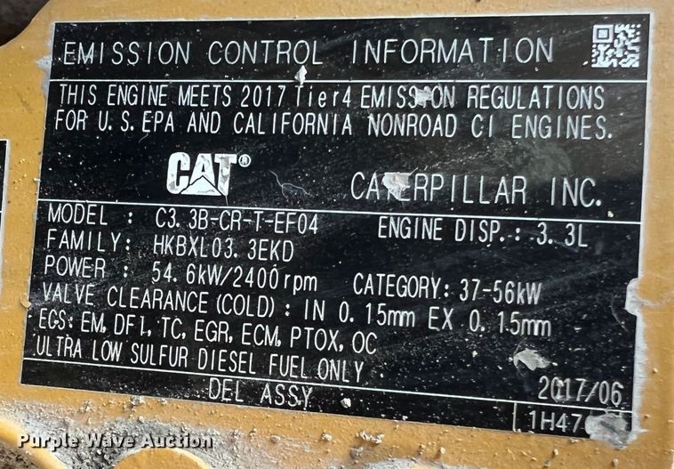 image for item JU9864 2017 Caterpillar 289D  tracked skid steer loader