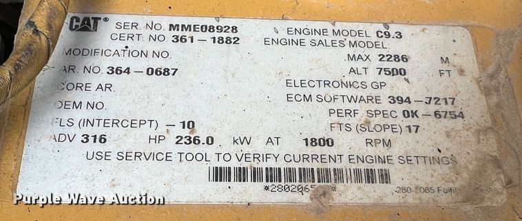 image for item JU9868 2012 Caterpillar 336E L  excavator