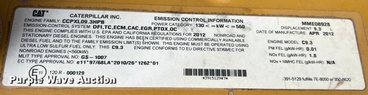 image for item JU9868 2012 Caterpillar 336E L  excavator