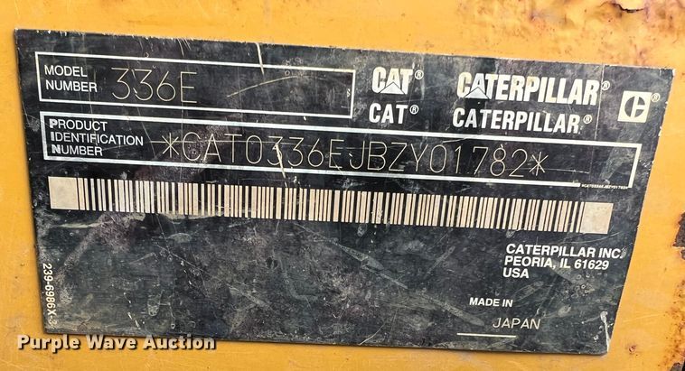 image for item JU9868 2012 Caterpillar 336E L  excavator