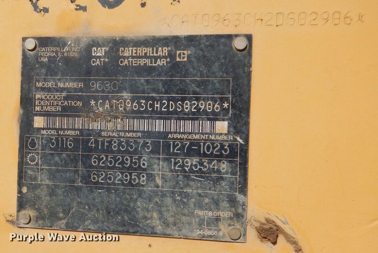 image for item JX9094 2003 Caterpillar 963C  track loader