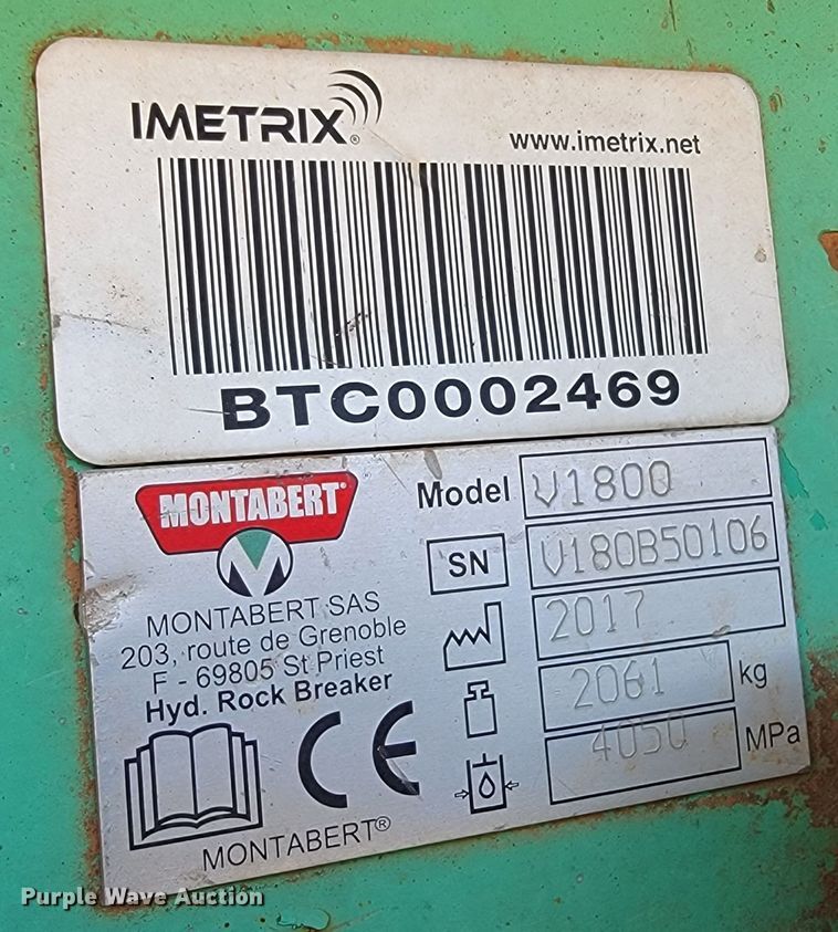 image for item KB9932 2020 Montabert V1800  breaker