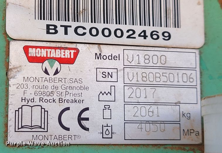 image for item KB9932 2020 Montabert V1800  breaker
