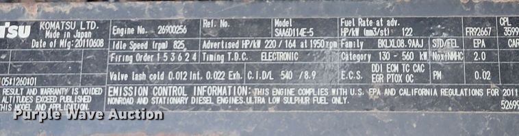 image for item KB9933 2012 Komatsu D65WX-17  dozer