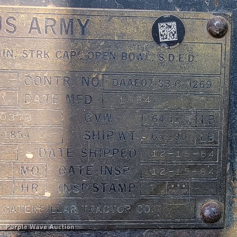 image for item KB9942 1984 Caterpillar 621B  conventional scraper