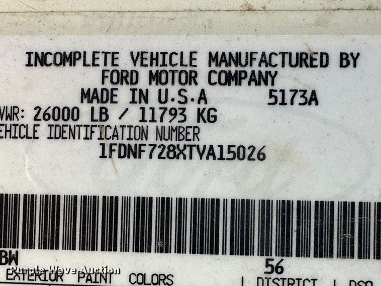 image for item KC9397 1996 Ford F700  vacuum truck