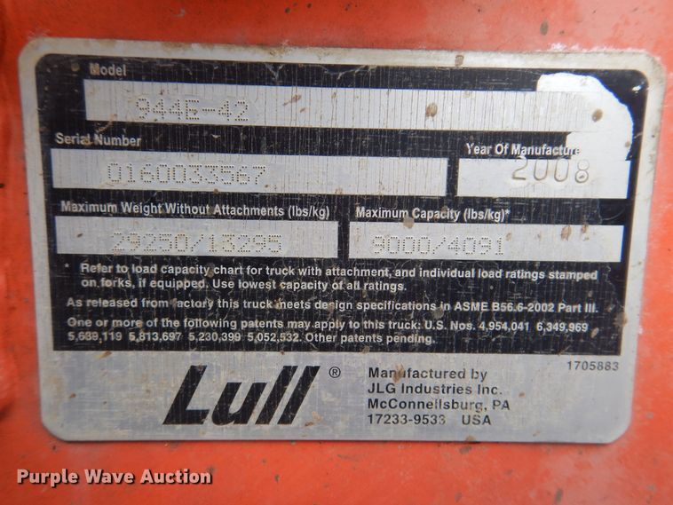 image for item KW9683 2008 Lull 944E-42  telehandler