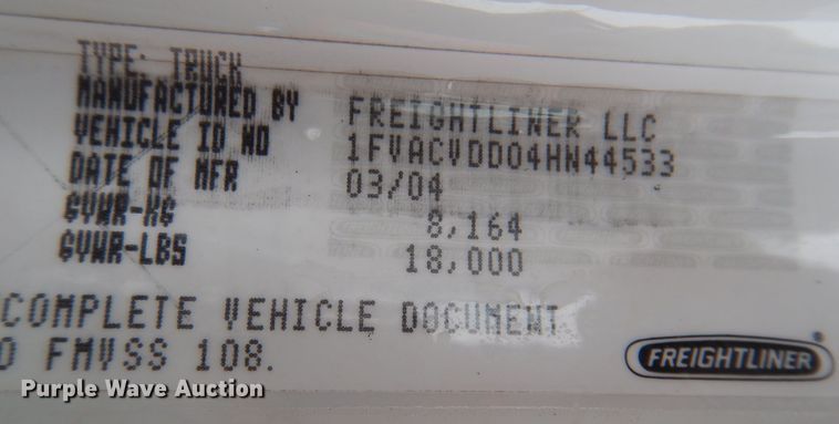 image for item KW9685 2004 Freightliner Business Class M2  flatbed truck