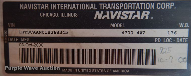 image for item KW9764 2001 International 4700  bucket truck