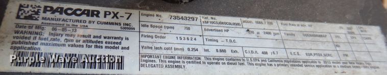 image for item KW9765 2014 Kenworth T370  truck cab and chassis