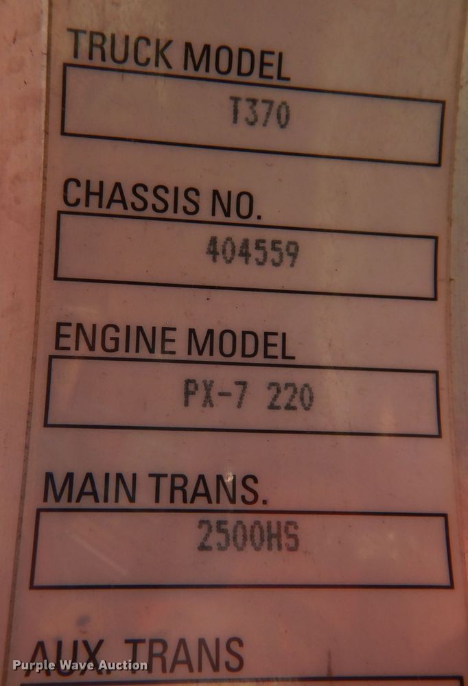 image for item KW9766 2014 Kenworth T370  truck cab and chassis