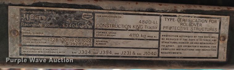 image for item LK9348 Case 480LL  landscape tractor