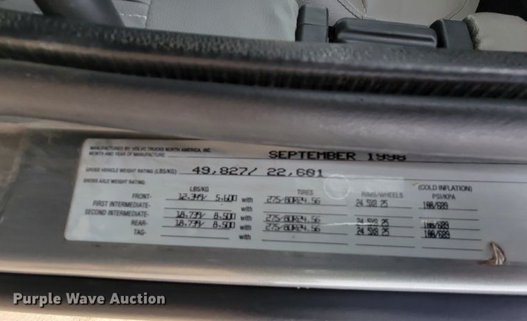 image for item LL9549 1999 Volvo VN  semi truck