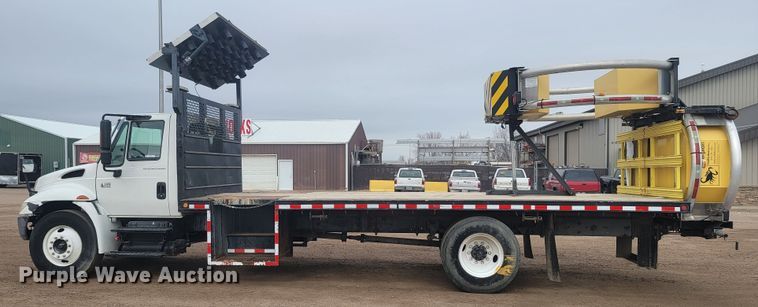 image for item LL9691 2006 International 4300  flatbed truck with crash attenuator