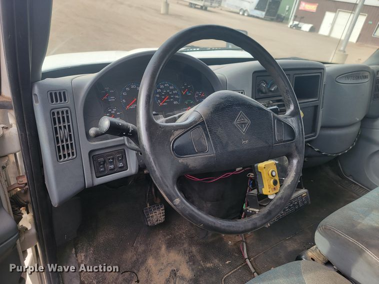 image for item LL9691 2006 International 4300  flatbed truck with crash attenuator