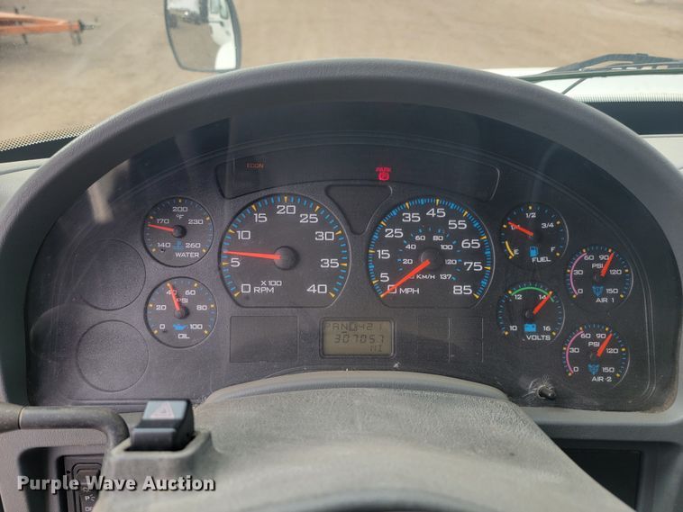 image for item LL9691 2006 International 4300  flatbed truck with crash attenuator