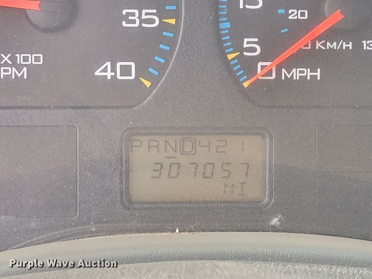 image for item LL9691 2006 International 4300  flatbed truck with crash attenuator