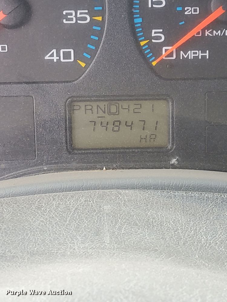 image for item LL9691 2006 International 4300  flatbed truck with crash attenuator