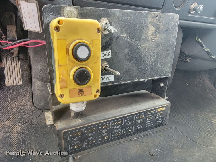 image for item LL9691 2006 International 4300  flatbed truck with crash attenuator