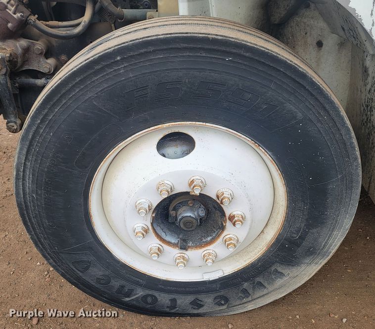 image for item LL9691 2006 International 4300  flatbed truck with crash attenuator