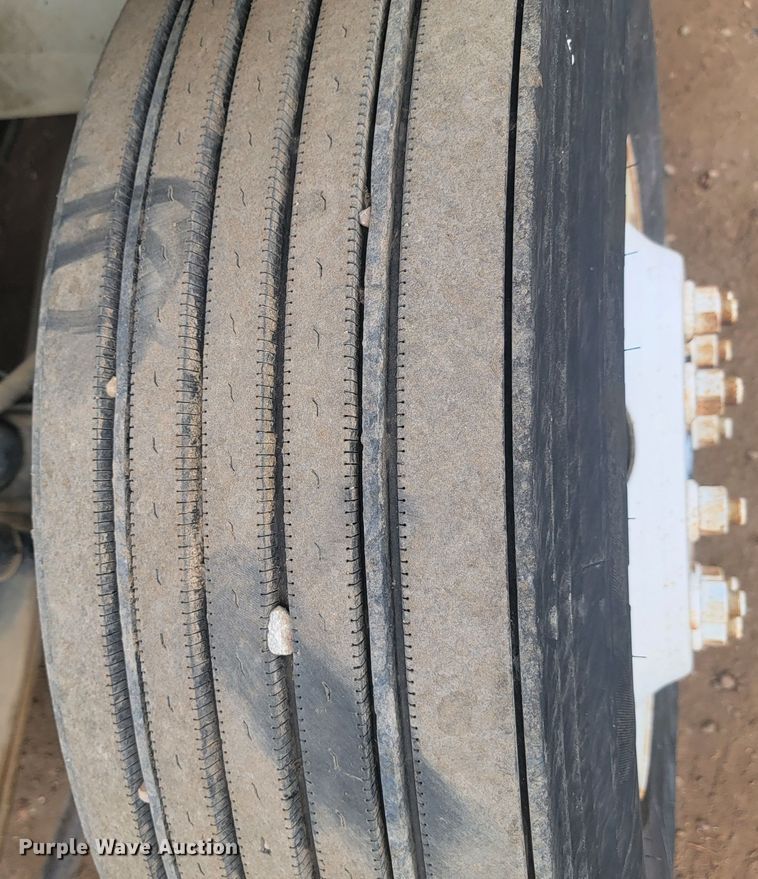 image for item LL9691 2006 International 4300  flatbed truck with crash attenuator