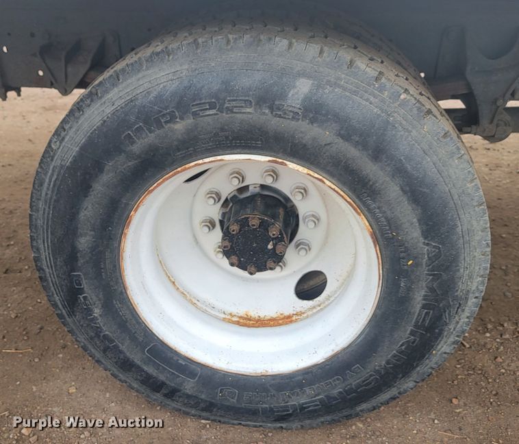 image for item LL9691 2006 International 4300  flatbed truck with crash attenuator