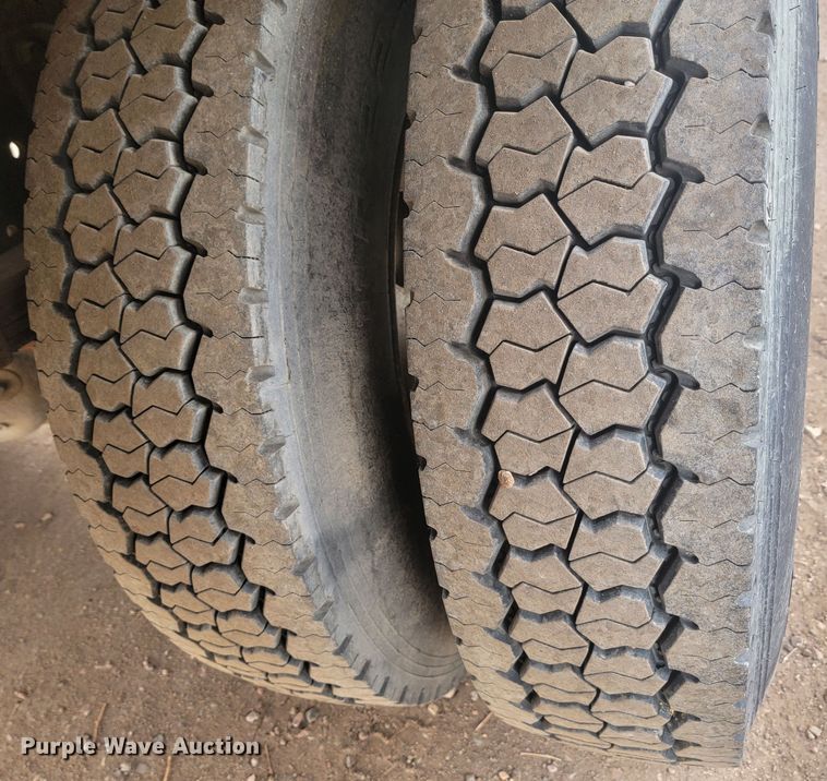 image for item LL9691 2006 International 4300  flatbed truck with crash attenuator