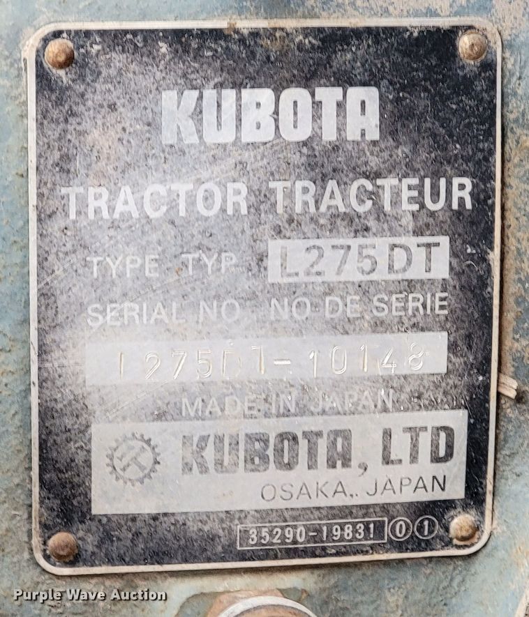 image for item LL9727 Kubota L275  MFWD tractor