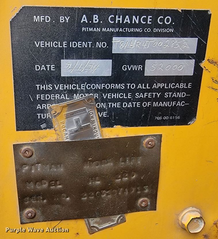 image for item LL9730 1974 Dodge T80  crane truck