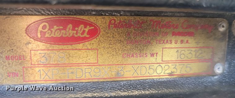 image for item LN9756 1999 Peterbilt 378  pressure digger derrick truck