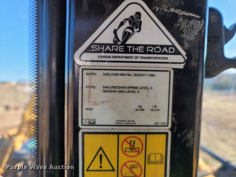 image for item LN9758 2014 Caterpillar 963D  track loader