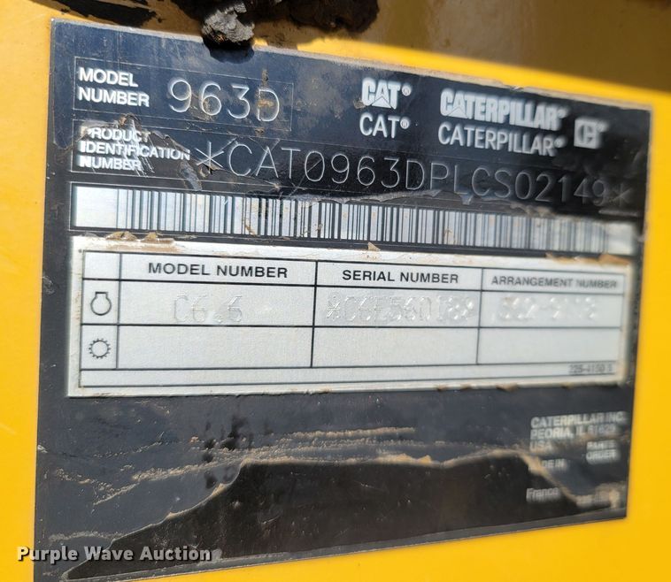 image for item LN9758 2014 Caterpillar 963D  track loader