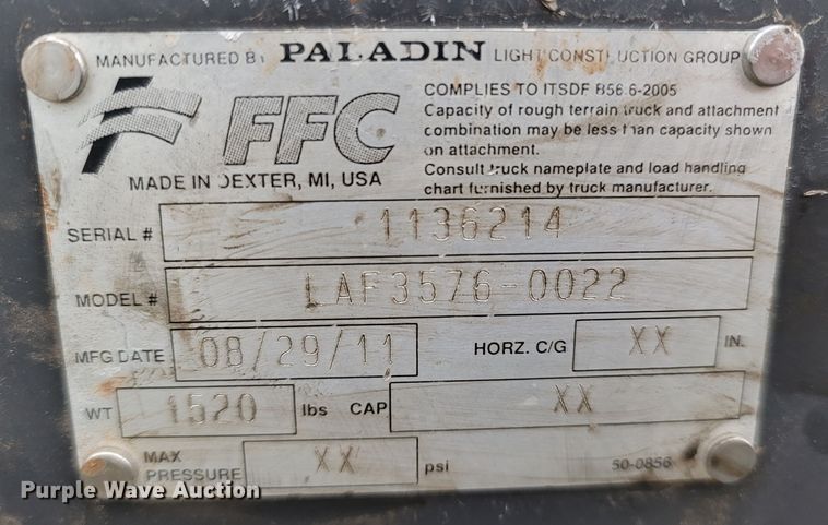 image for item LN9774 FFC Preparator LAF3576-0022  76"W skid steer rake