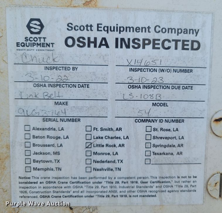 image for item LN9785 1969 Link Belt LS108B  crane