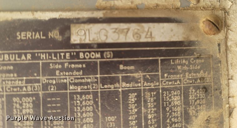 image for item LN9785 1969 Link Belt LS108B  crane