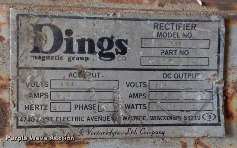 image for item LS9897 Dings Magnetic Group OH33CR  conveyor